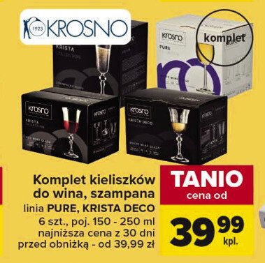 Kieliszek do białego wina 150 ml krista deco Krosno s.a. promocja