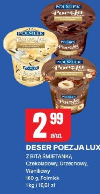Deseroezja Lux z bitą śmietanką Polmlek - czekoladowy, orzechowy, waniliowy promocja w Chorten
