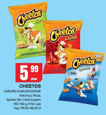 Chipsy Cheetos Ketchup, Pizza, Spirals Ser z Ketchupem promocja w Chorten