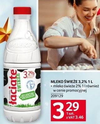 Mleko świeże Łaciate 3,2% 1L promocja w Selgros