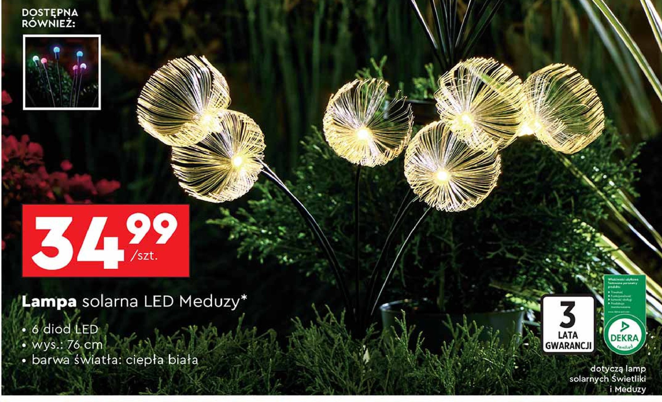 Lampa solarna led meduzy promocja w Biedronka