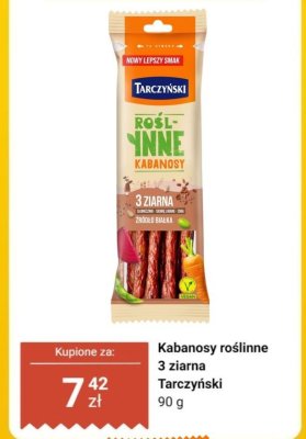 Kabanosy roślinne 3 ziarna  promocja w Biedronka
