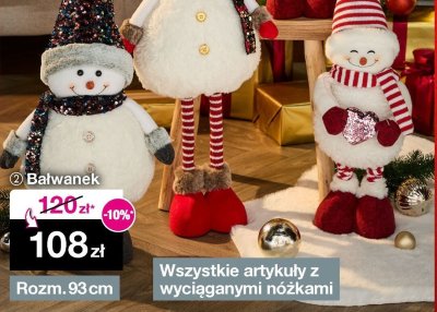 Bałwanek dekoracyjny 93cm promocja w Woolworth