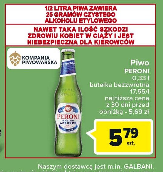 Piwo Peroni nastro azzurro promocja