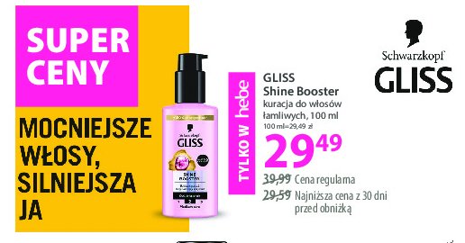 Kuracja do włosów łamliwych GLISS KUR HAIR REPAIR SHINE BOOSTER promocja