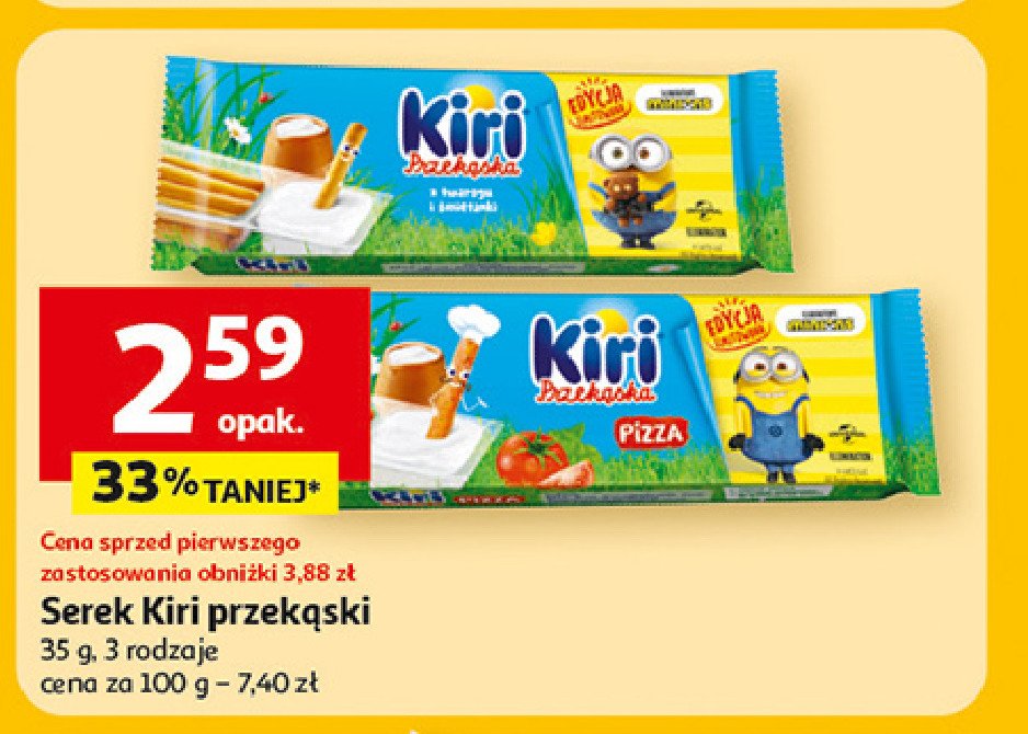 Przekąska: serek+paluszki pizza Kiri promocja w Auchan