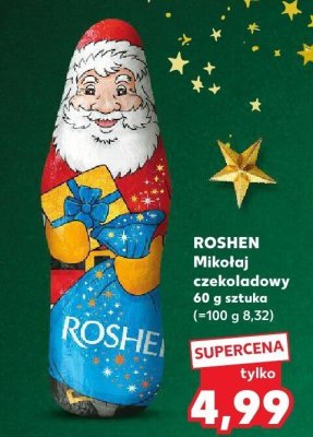 Figurka czekoladowa Roshen Mikołaj 60g promocja w Kaufland