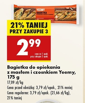 Bagietka z mas艂em czosnkowym Yeemy promocja