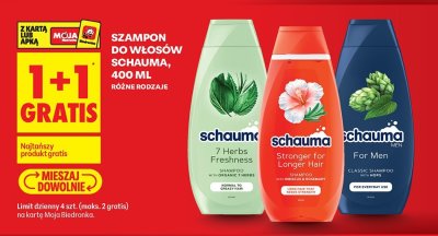 Szampon do włosów 1+1 GRATIS promocja w Biedronka