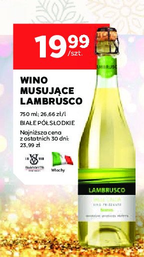 Wino LAMBRUSCO CAVICCHIOLI BIANCO promocja w Stokrotka