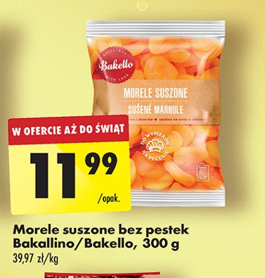 Morele suszone Bakello promocja w Biedronka