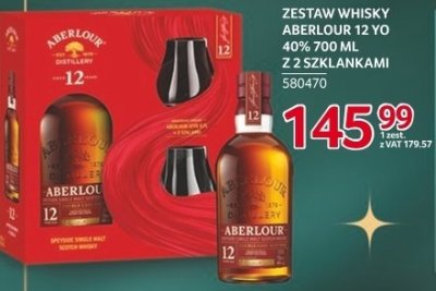 Zestaw whisky Aberlour 12 YO 40% 700 ml z 2 szklankami promocja w Selgros