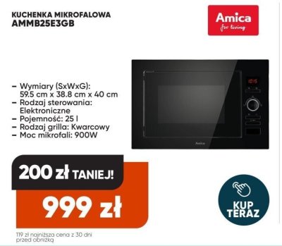Kuchenka mikrofalowa AMMB25E3GB promocja w Max Elektro