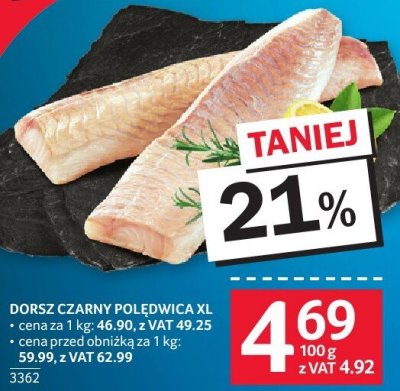 Dorsz czarny poledwica XL promocja w Selgros