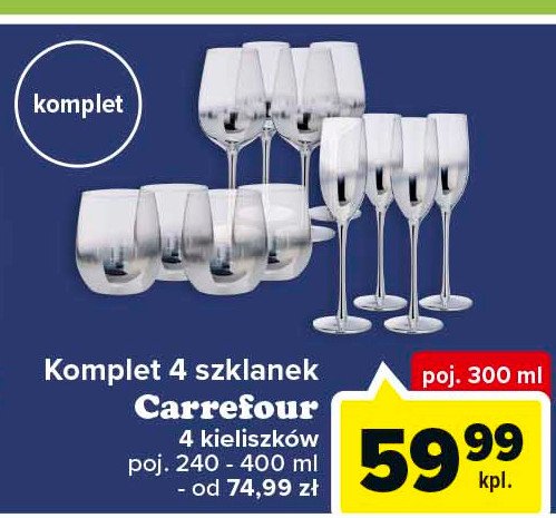 Komplet szklanek do napojów Carrefour promocja