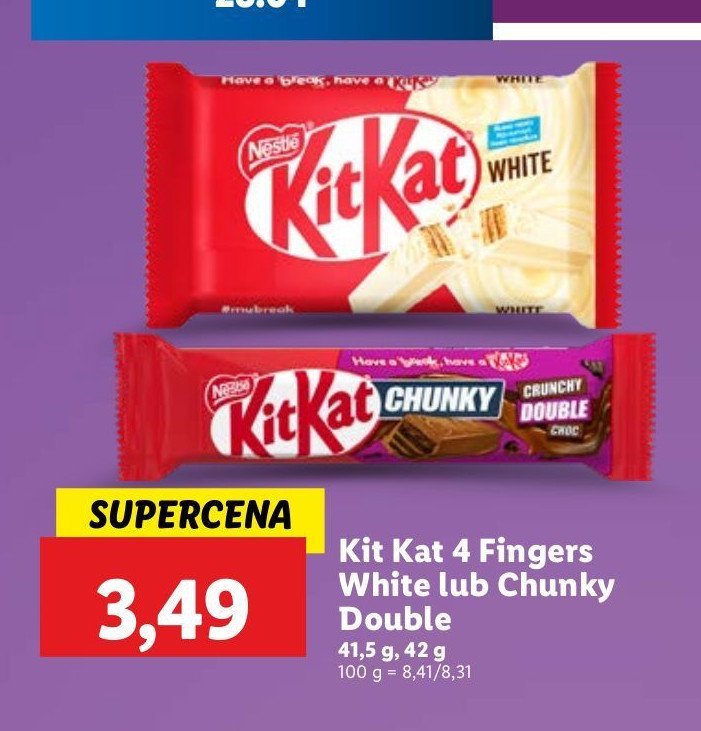 Baton crunchy double choc Kitkat chunky promocja