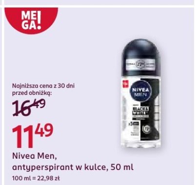 Antyperspirant w kulce Nivea Men, 50 ml promocja w Rossmann
