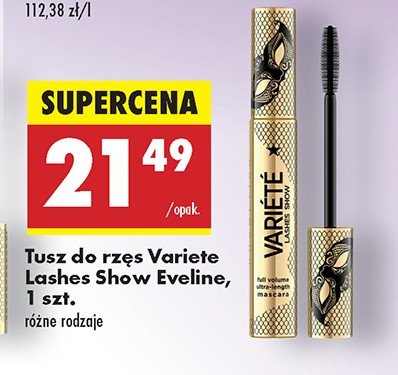 Tusz do rzęs Eveline variete lashes show promocja w Biedronka