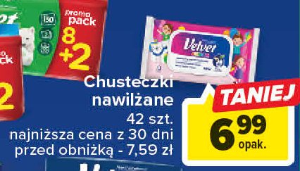 Papier toaletowy nawilżany Velvet kids promocja