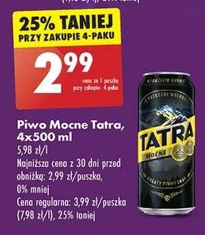 Piwo Tatra mocne promocja