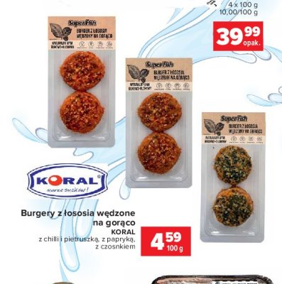Burger z łososia wędzony na gorąco z czosnkiem niedźwiedzim Superfish promocja