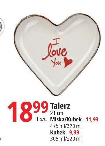 Talerz serce kamionka 21 cm Koopman promocja