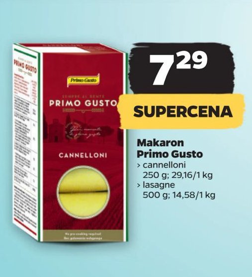 Makaron cannelloni Primo gusto promocja