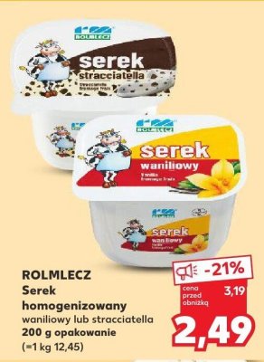 Serek homogenizowany waniliowy lub stracciatella promocja w Kaufland