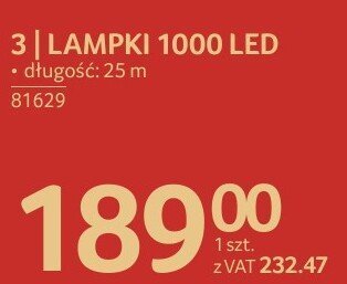Lampki 1000 LED ciepły biały promocja w Selgros