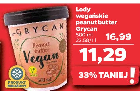 Lody peanut butter Grycan vegan promocja