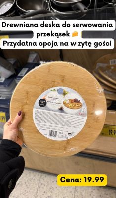 Drewniana okrągła deska do serwowania bambus promocja w Kaufland