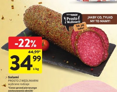 Salami PROSTO Z WĘDLINIARNI promocja w Intermarche