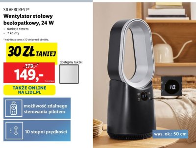 Wentylator bezłopatkowu 24w Silvercrest promocja