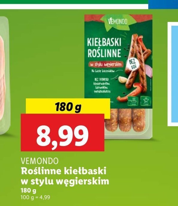 Kiełbaski roślinne węgierskie Vemondo promocja