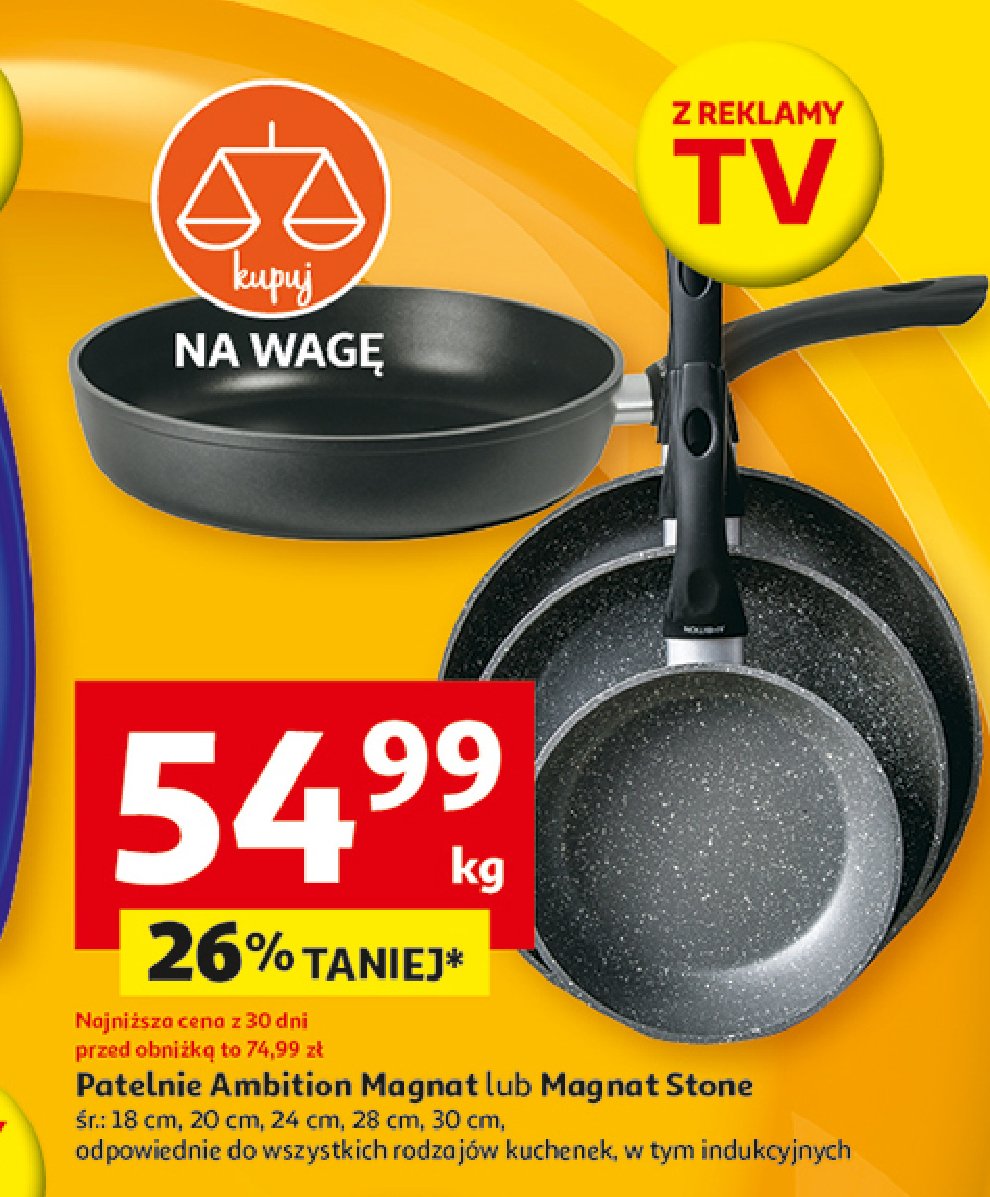 Patelnia magnat stone 30 cm Ambition promocja w Auchan