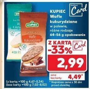 Wafle kukurydziane z czekoladą mleczną Kupiec promocja