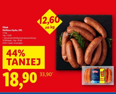 Kiełbasa śląska XXL Pikok promocja w Lidl