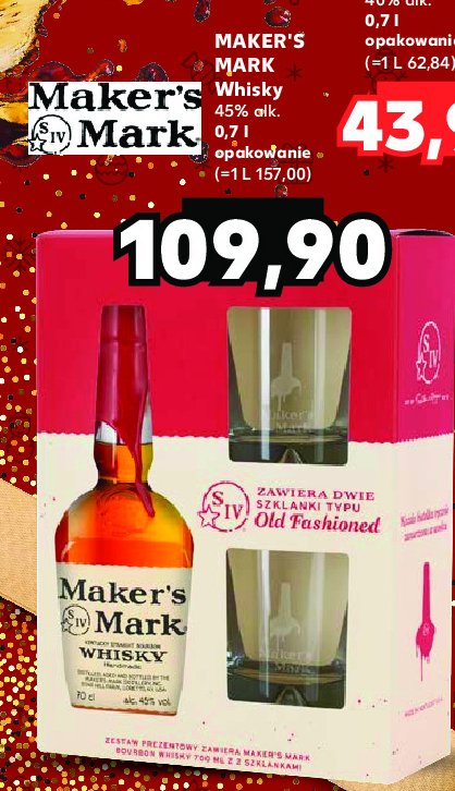 Bourbon + 2 szklanki Maker's mark promocja