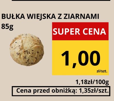Bułka wiejska z ziarnami promocja w Supeco
