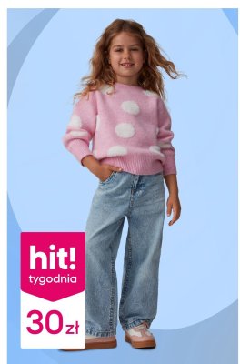 Sweter dziewczęcy w kropki Pepco promocja