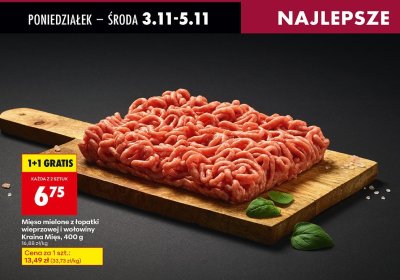 Mięso mielone z łopatki wieprzowej i wołowiny Kraina Mięs promocja w Biedronka
