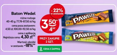 Baton Wedel Pawełek różne rodzaje promocja w Żabka