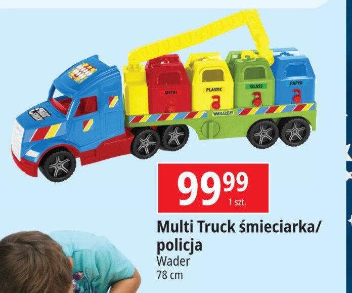 Śmieciarka multi truck 78 cm Wader promocja