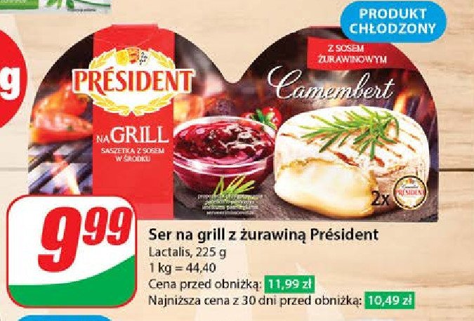 Ser camembert z sosem żurawinowym President promocja