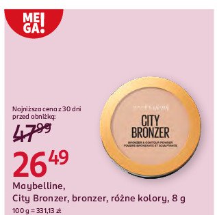 Puder brązujacy nr 150 light warm Maybelline city bronzer L'oreal promocja w Rossmann