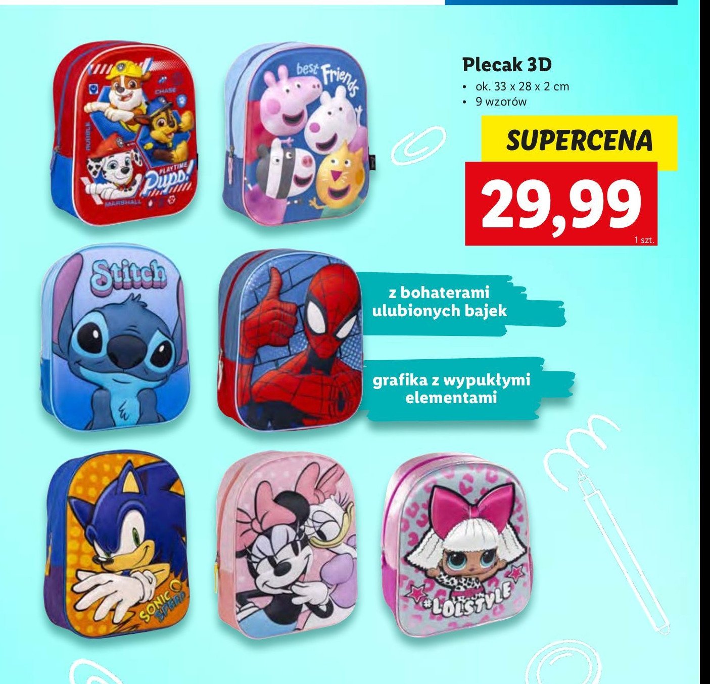 Plecak 3d minnie promocja