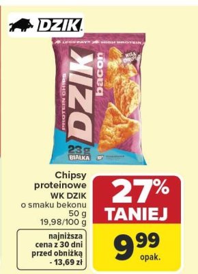 Chipsy proteinowe WK DZIK o smaku bekonu promocja w Carrefour