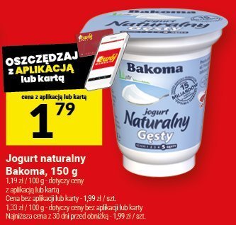 Jogurt naturalny Bakoma, 150 g promocja w Twój Market