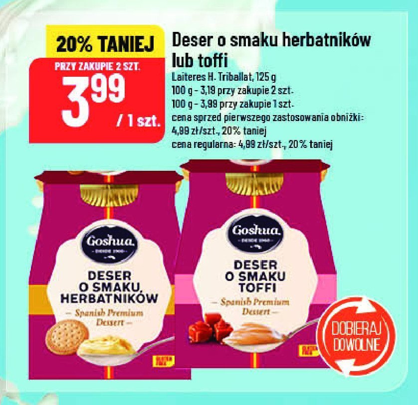 Deser o smaku toffi GOSHUA promocja