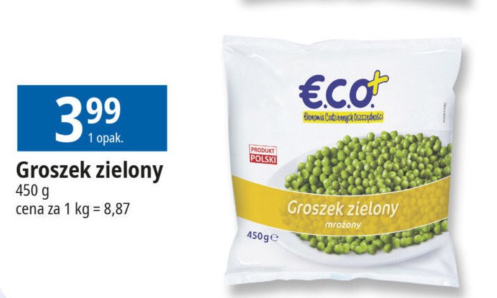 Groszek zielony Eco+ promocja w Leclerc